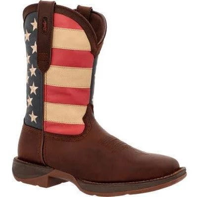 Flexible Running Shoes Durango Men's Rebel Patriotic 11" Soft Toe Pull On Western Classic Boot- Brown- DB5554