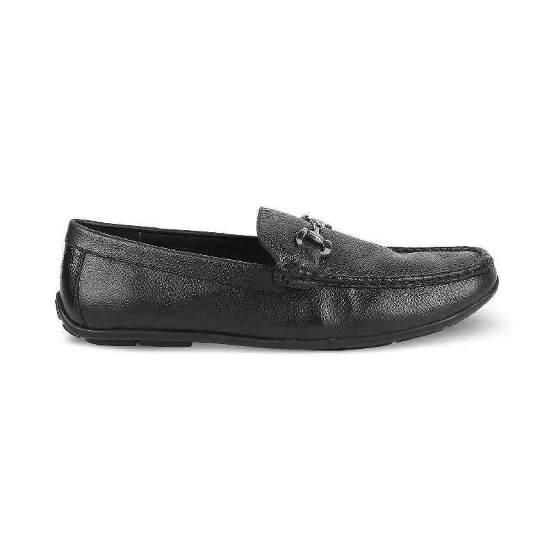Classic Sport Sneakers The Rosee Black Men's Leather Driving Loafers Tresmode