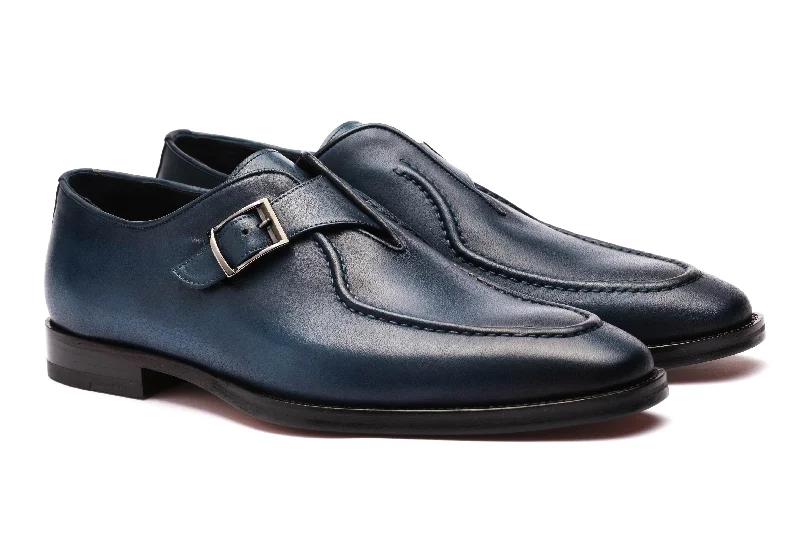 Ultra-Lightweight Sneakers Single Monk Loafers - Blue