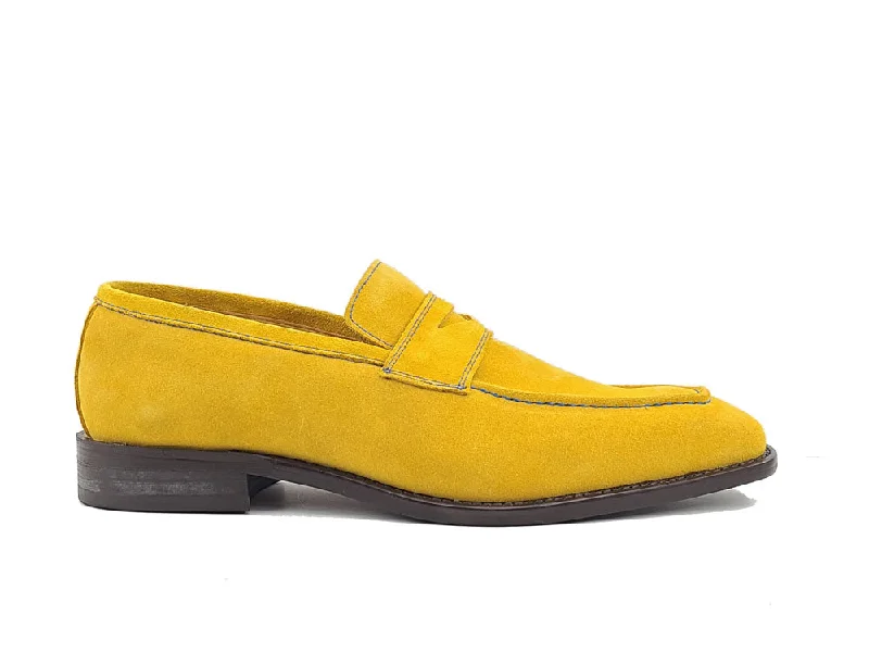 Soft Sole Loafers Suede Penny Loafer contrast stitching