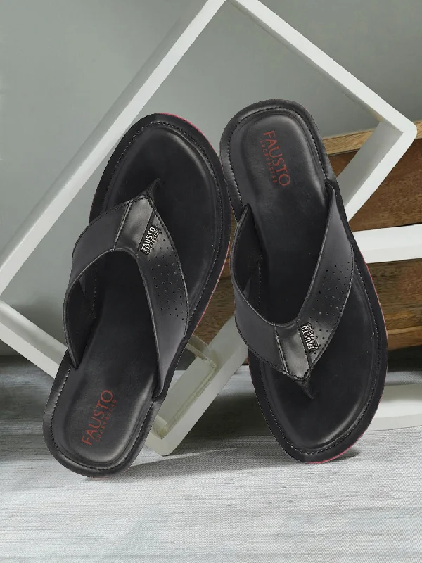 Air-Cushion Shoes Men Black Daily Indoor Outdoor Slip On Thong Slipper