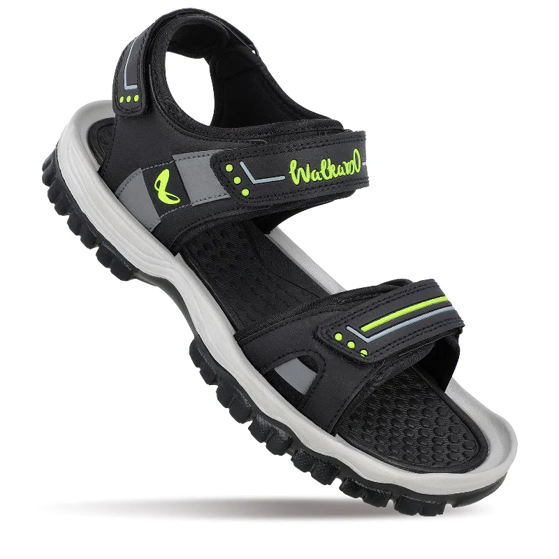 Quick-Dry Sneakers Walkaroo Men Sandal  - WC4420 Black Green