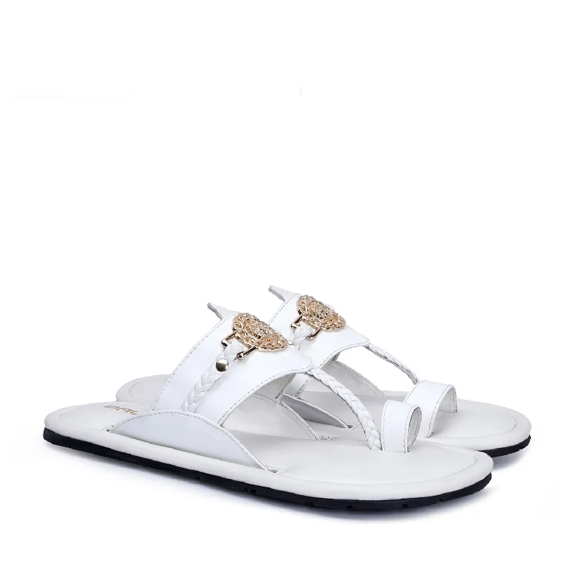 Budget Casual Shoes Exotic White Kolhapuri Slipper