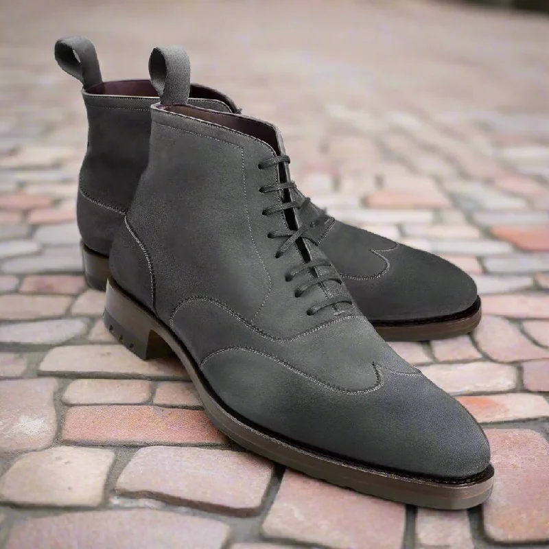 Breathable Cushion Shoes Roy Grey Suede Chukka Boot