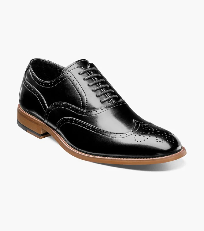 Durable Running Shoes Stacy Adams DUNBAR  Wingtip Oxford Shoes Jumbo - Black