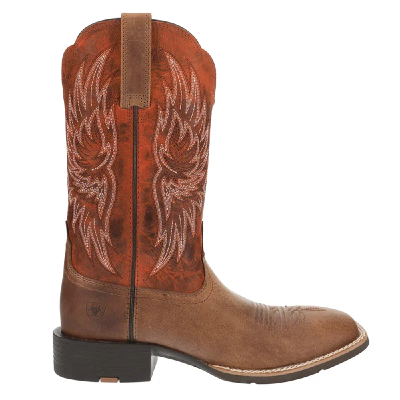 All-Terrain Sneakers Sport Rider Wide Embroidery Square Toe Cowboy Boots