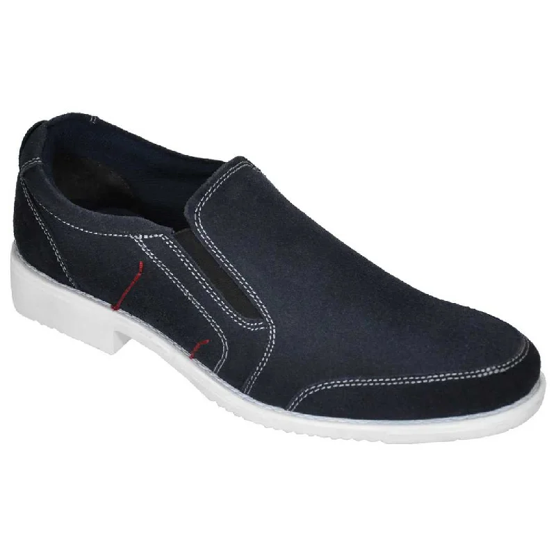 Breathable Sport Sneakers Vamp Stitched Leather Slip-on Walking Shoes with Superior Comfort