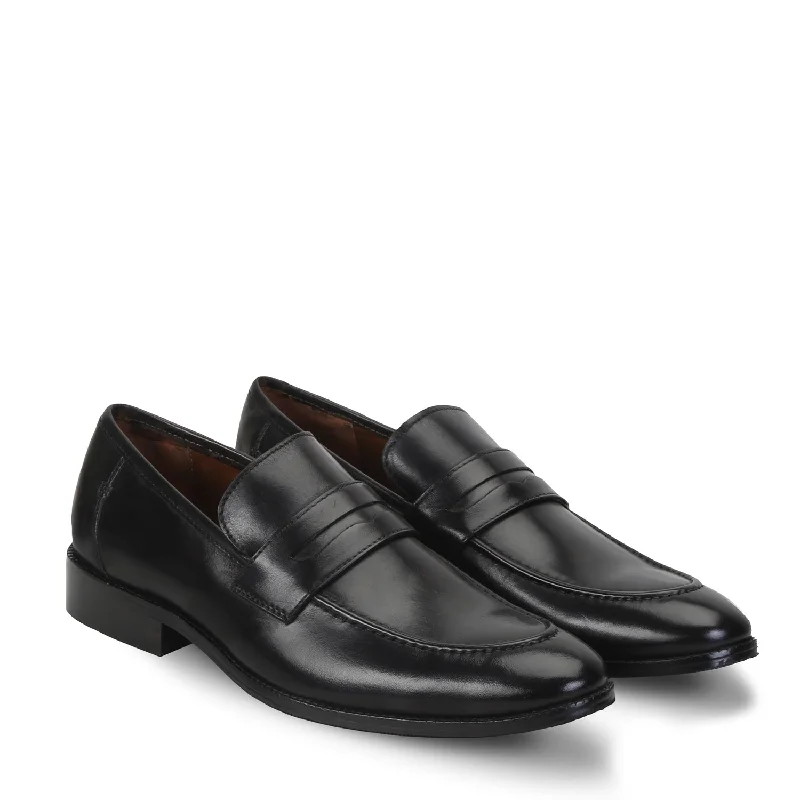 Sporty Slip-Ons Black Penny Loafers