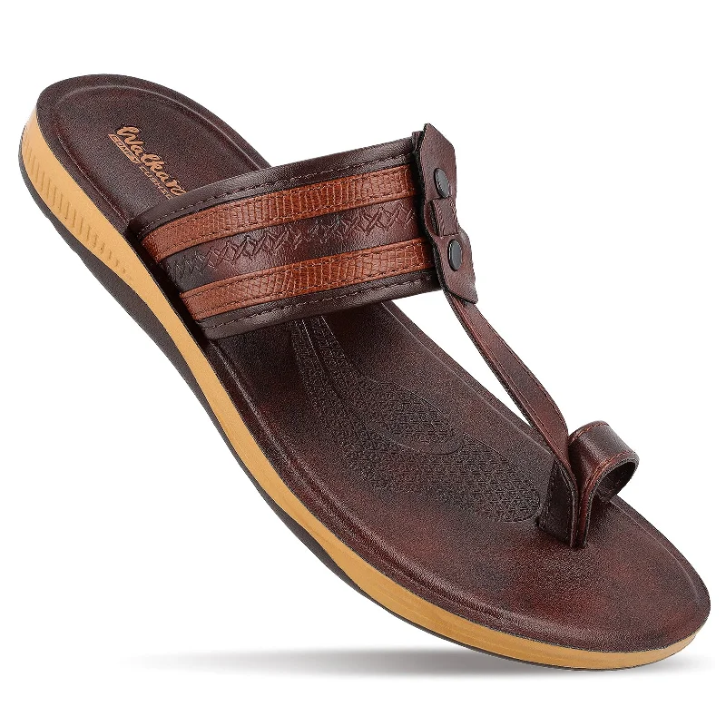 Soft Walking Shoes Men's Kolhapuri Chappal - WE1343 Brown
