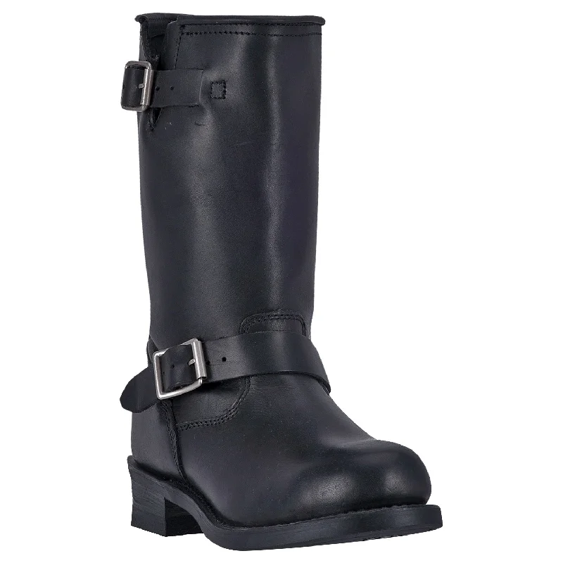 Durable Running Shoes Dingo Mens Rob Motorcycle Boots Leather Black