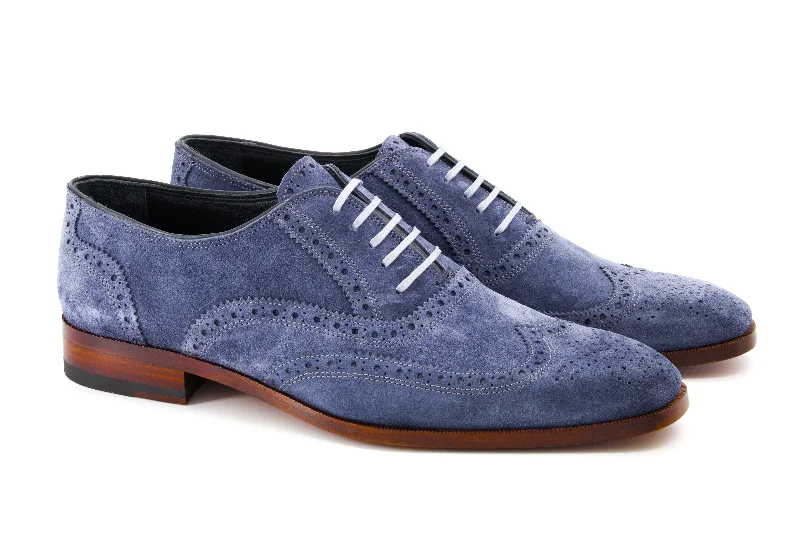 Ergonomic Sneakers Madrid Brogue Dress Shoes - Blue Suede