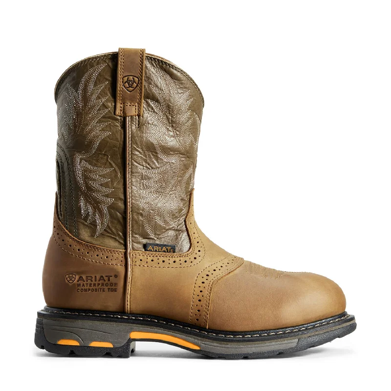 Slip-On Sneakers WorkHog Composite-Toe Waterproof Pull-On Round Toe Work Boot Aged Bark