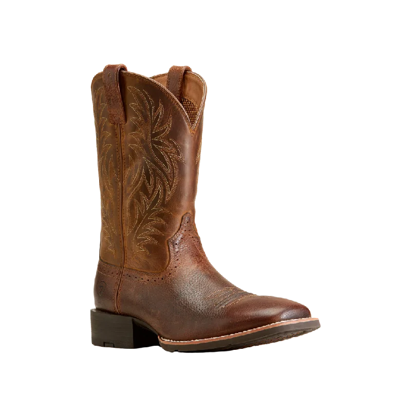 Lightweight Walking Shoes Ariat Men's Sport Wide Cowboy Fiddle Brown Boot