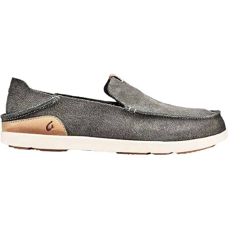 High-Quality Sneakers Men's OluKai Nalukai Kala Slip-On Fog/Bone Leather