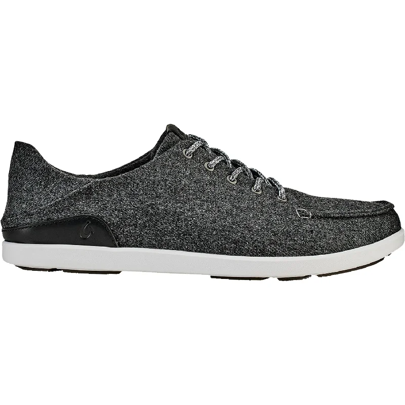 Lightweight Walking Shoes Men's OluKai Manoa Hulu Dark Shadow Wool