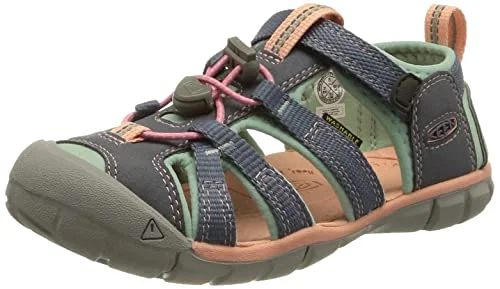 Breathable Cushion Shoes KEEN Seacamp 2 CNX, Unisex Kid's Sandals, Flint Stone/Ocean Wave, 6 UK