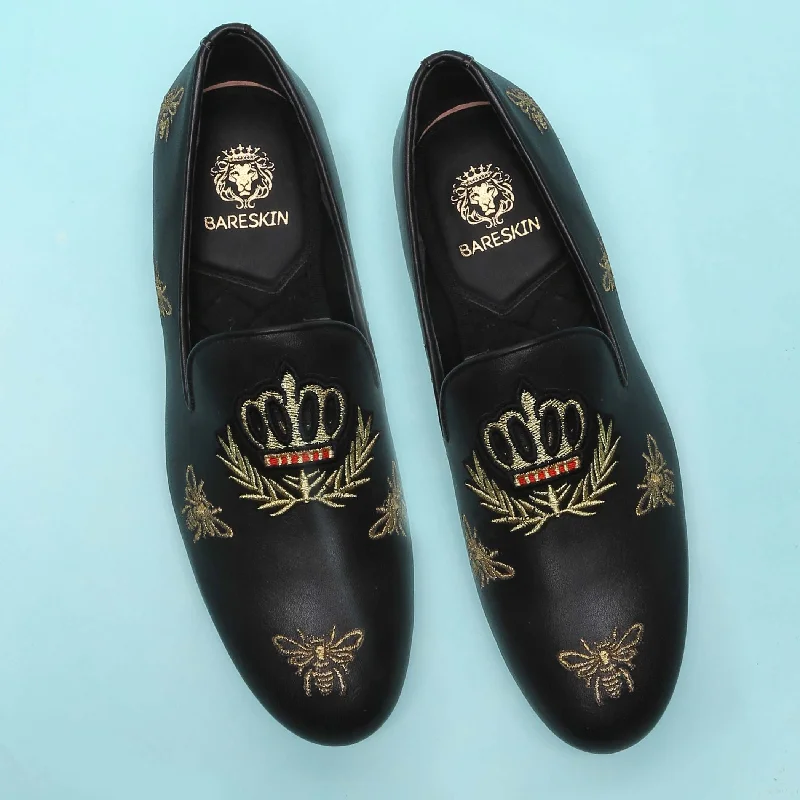 Trendy Sport Shoes Customized Honey Bee Embroidery Slip-On by Brune & Bareskin