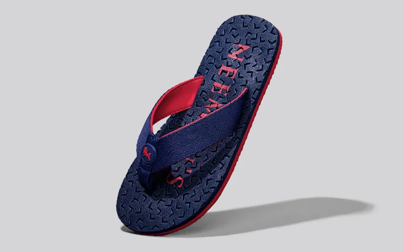 Flexible Sole Sneakers Float Ease Flips : Navy - Red