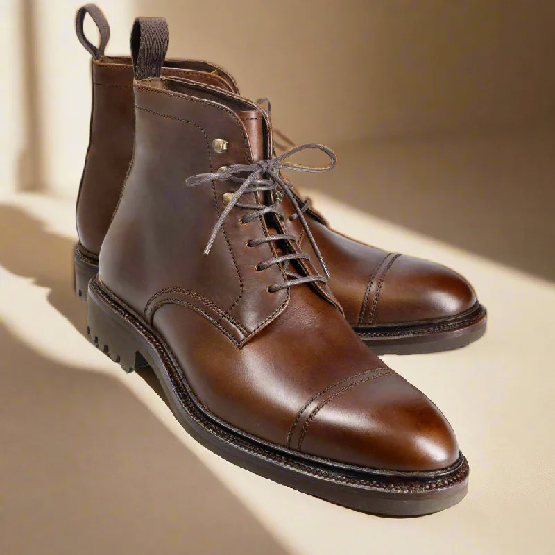 Sleek Athletic Sneakers Arthur Tan Brown Military Boot