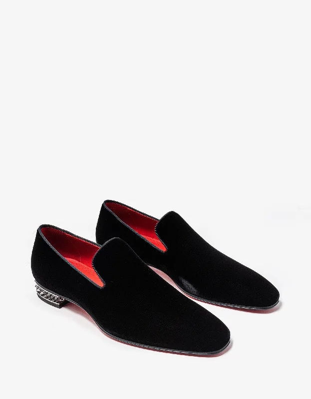 Flexible Casual Shoes Christian Louboutin Dandyrocks Black Velvet Loafer
