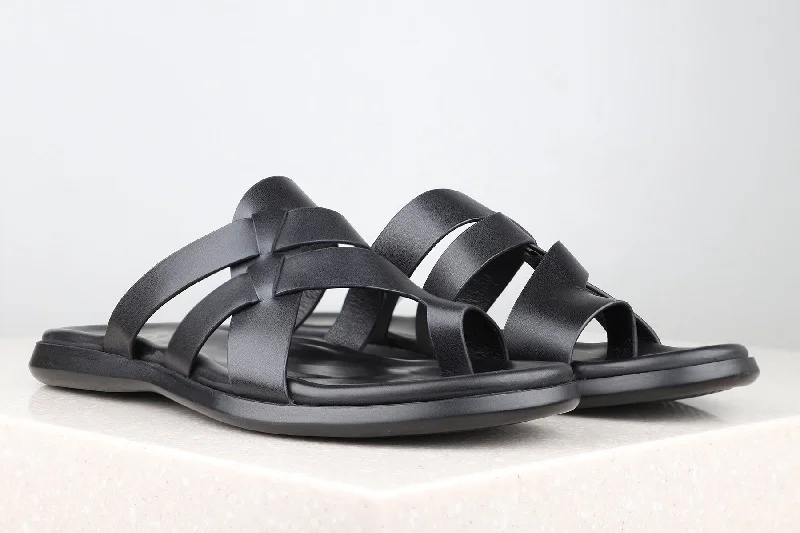 Ultra-Flexible Sneakers Atesber Tri-Band One Toe Sandal-Black For Men