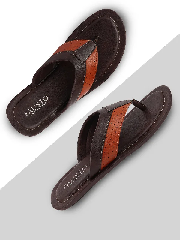 Comfortable Travel Shoes Men Brown Indoor & Outdoor Slippers