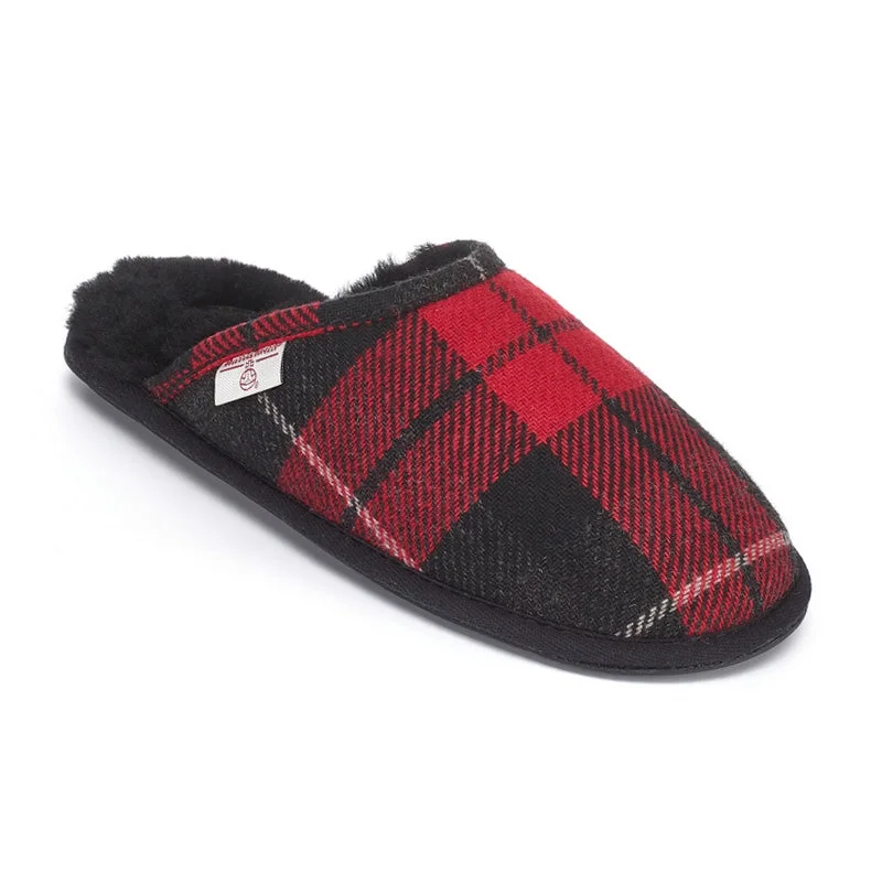 Anti-Fatigue Shoes William - Harris Tweed Mule - Red / Black Check