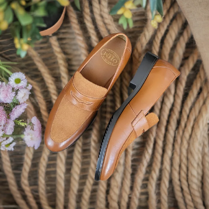 Sporty Everyday Shoes OHM New York Stylish Vamp Design Business Penny Loafer Leather Shoes