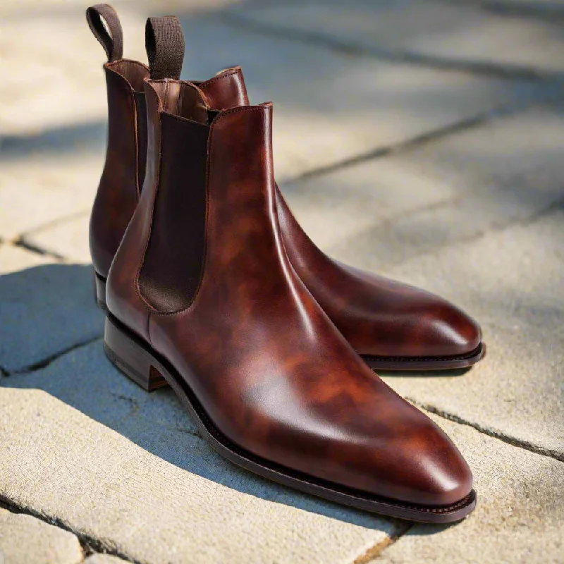 All-Purpose Walking Shoes Alan Tobacco Tan Patina Chelsea Boot