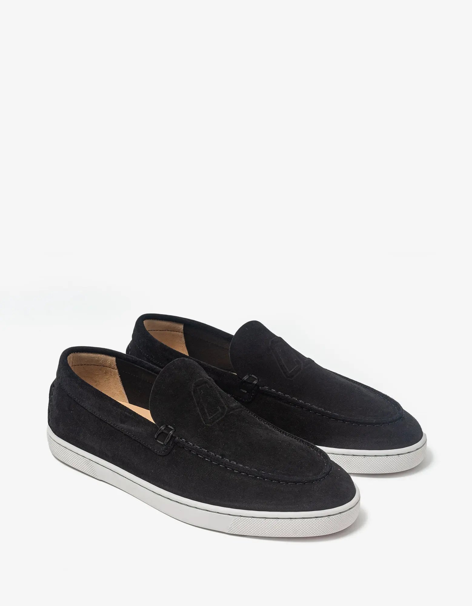 All-Day Comfort Sneakers Christian Louboutin Varsiboat Black Suede Boat Shoes