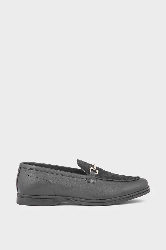 Plush Cushion Shoes Men Formal Loafers MF7017-Black