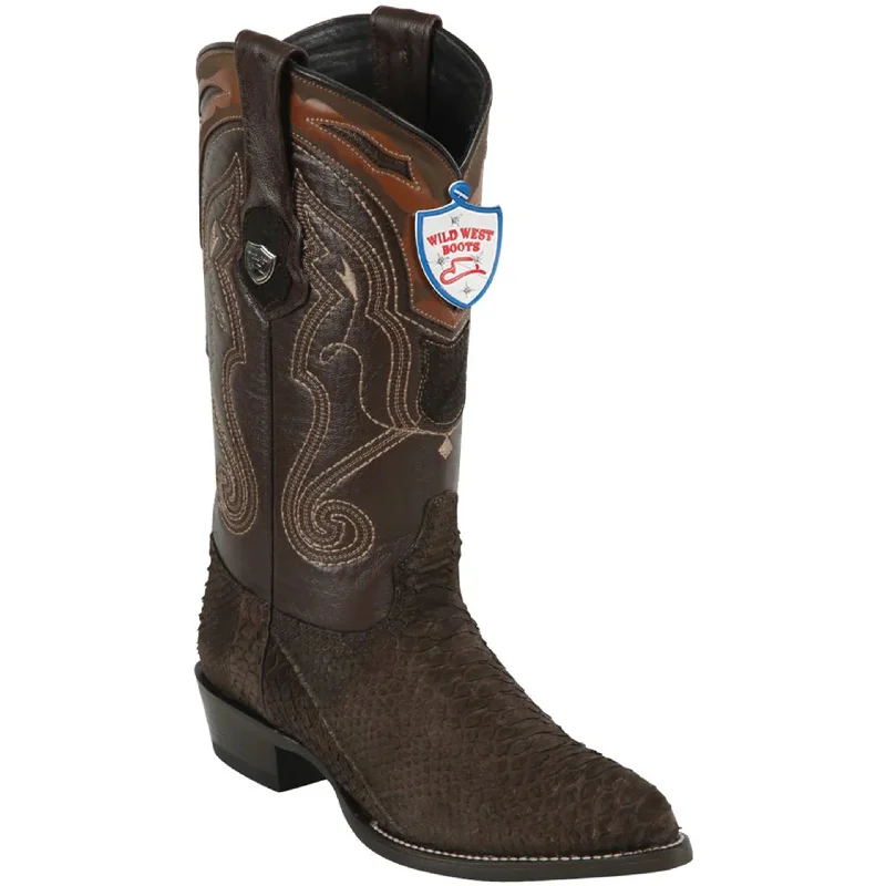 Slip-Resistant Shoes Brown Snakeskin Boots