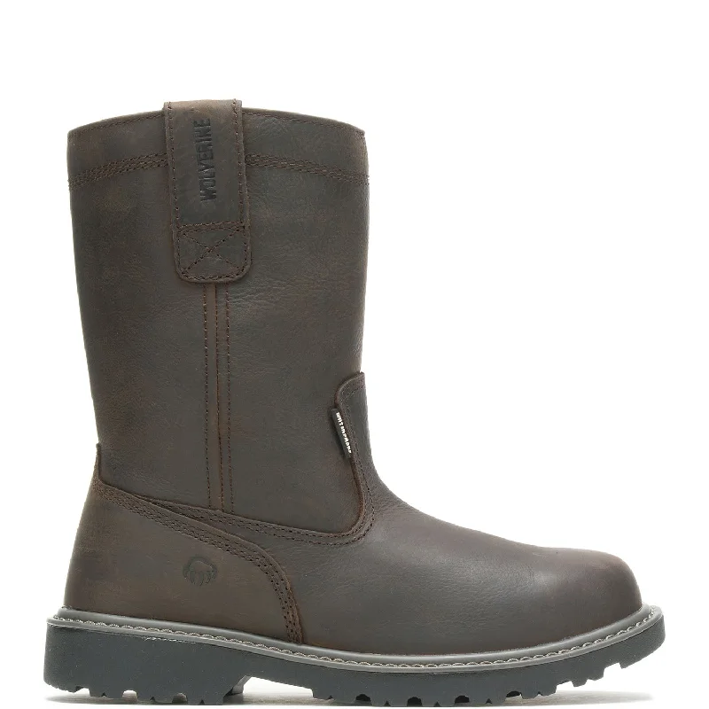 Soft Insole Sneakers Floorhand 10 Inch Soft-Toe Waterproof Pull-On Wellington Boot Dark Brown