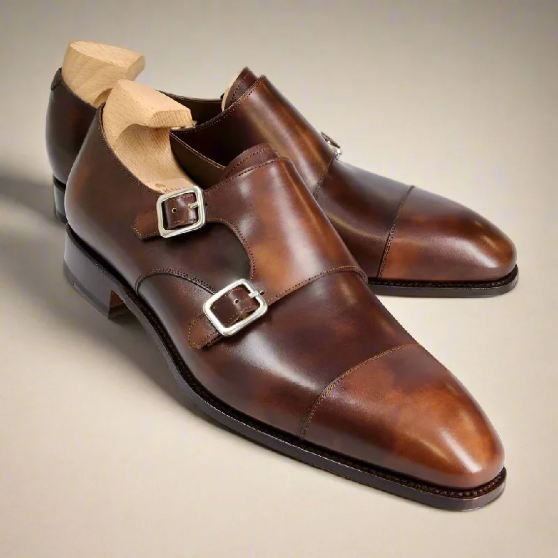 Everyday Comfort Shoes Oliver Tan Brown Patina Monkstrap