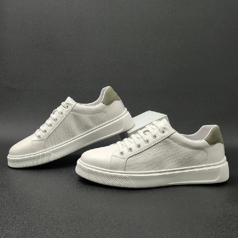 Elegant Casual Shoes Men Fashion Breathable Leather Flat Casual Shoes
