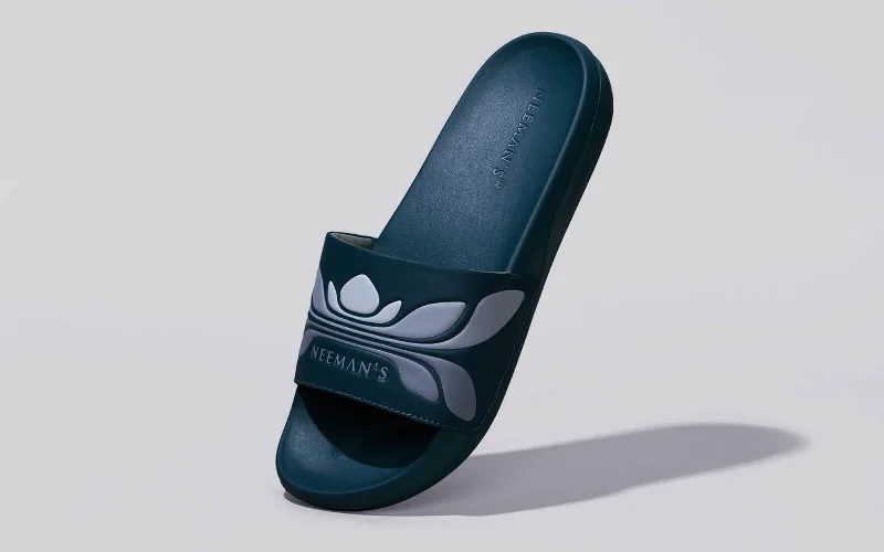 Plush Cushion Shoes Breather Slides (Men Exclusive) : Teal-Grey