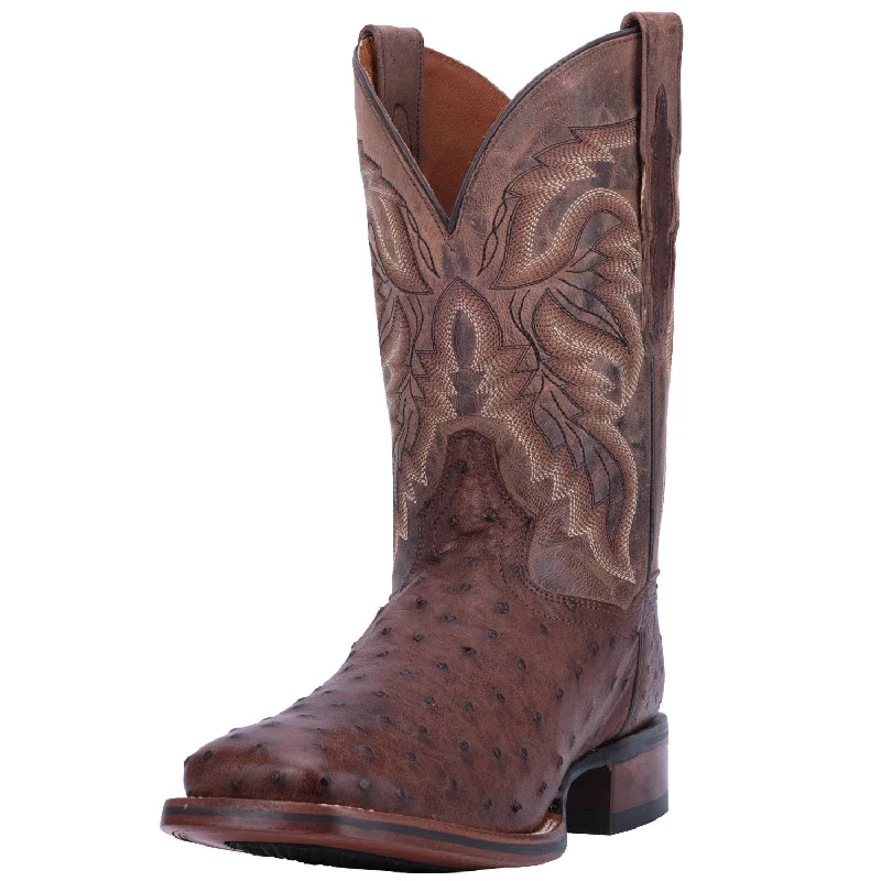 Lightweight Athletic Shoes Dan Post Men's Chocolate Full Quill Ostrich Alamosa Boot