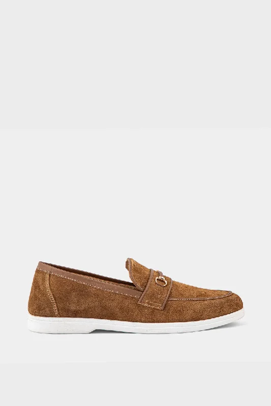 Flexible Running Shoes Men Formal Loafers MF7005-Camel