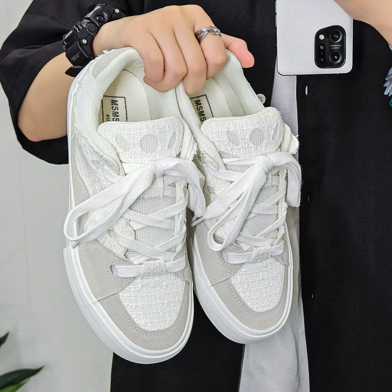 Trendy Everyday Shoes Men Fashion Patchwork Canvas Casual Skate Shoes