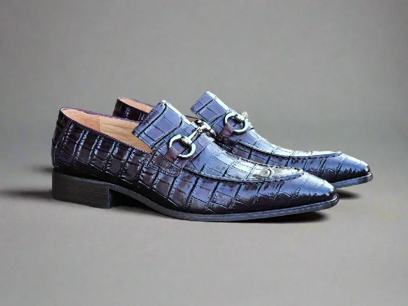 All-Weather Sneakers Buckle Loafer w Gator Embossed Leather