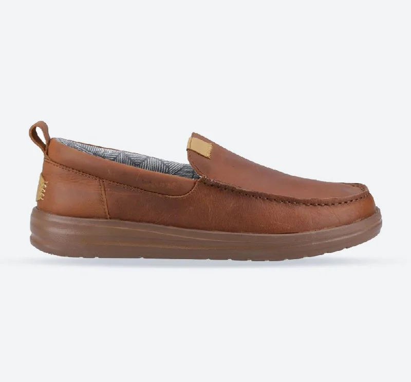 Ultra-Flexible Sneakers Men's Heydude 40173 Wally Grip Moc Craft Leather Shoes