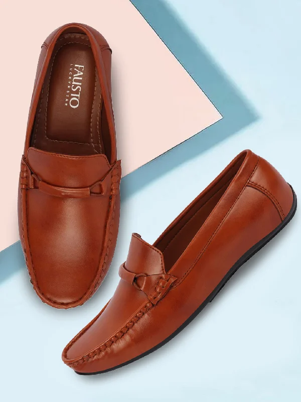 Lightweight Foam Shoes Basics Men Tan Buckle Design Slip On Casual Loafers and Moccasin Shoes Lightweight Foam Shoes Basics Men Tan Buckle Design Slip On Casual Loafers and Moccasin Shoes