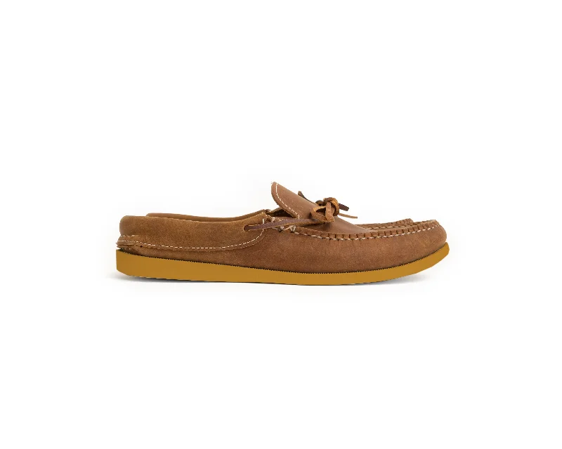 Chic Running Shoes Sleepymoc - Toffee Leather & Faribault Wool