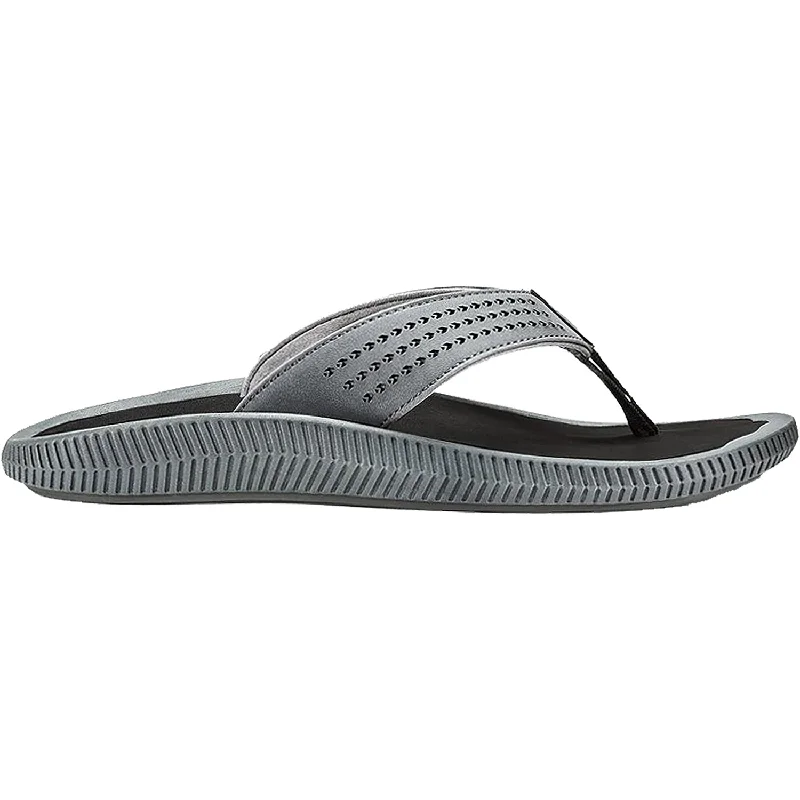 All-Day Comfort Sneakers Men's OluKai Ulele Dark Shadow/Black Synthetic