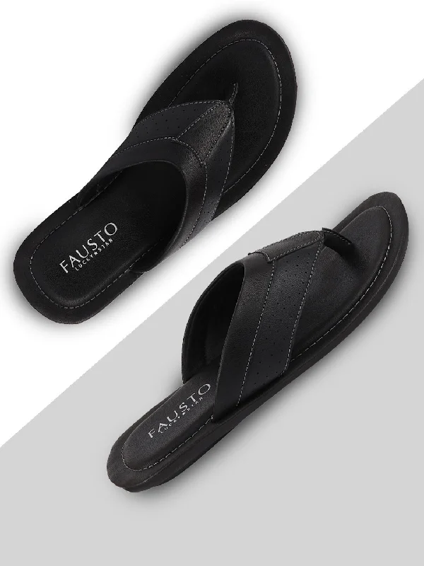 Flexible Running Shoes Men Black Indoor & Outdoor Slippers