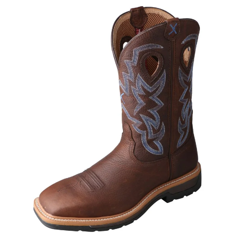 Trendy Loafers Twisted X Brown Pebble Square Toe Work Boot