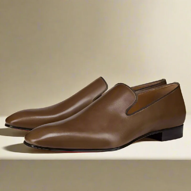 Soft Breathable Shoes Matthews Medium Brown Leather Slip-on