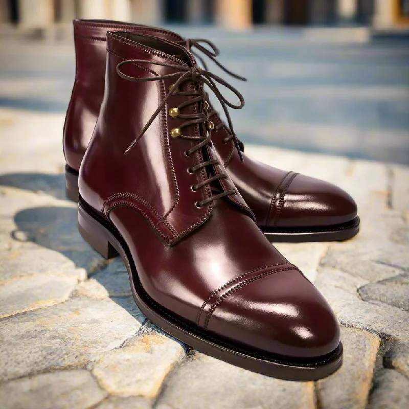 Classic Loafers Leo Burgundy Lace Up Boot