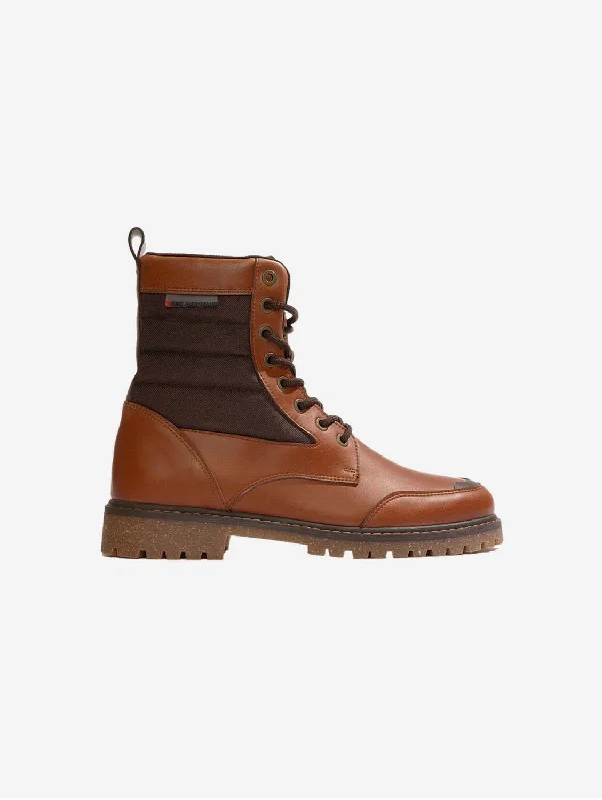 Padded Comfort Shoes Coco Unisex Vegan Corn Leather High Top Boots | Chocolate