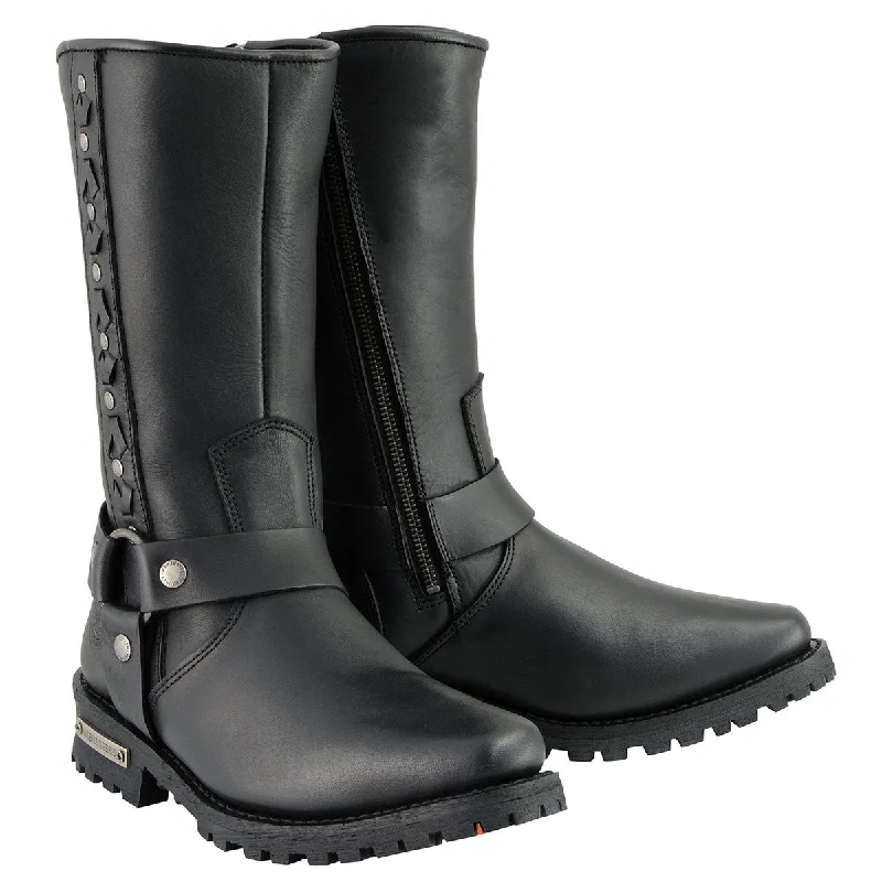 Lightweight Loafers Milwaukee Leather Men's Black Leather Harness Motorcycle Boots with Braid and Riveted Details MBM9025 Lightweight Loafers Milwaukee Leather Men's Black Leather Harness Motorcycle Boots with Braid and Riveted Details MBM9025